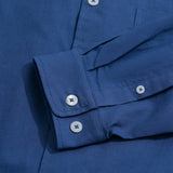 Hawaiian Shirt For Men Riviera Holiday Pointed Collar Long Sleeve Shirt - Royal Blue Riviera Holiday - Royal Blue