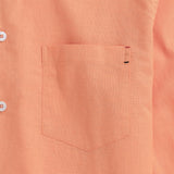 Hawaiian Shirt For Men Riviera Holiday Pointed Collar Long Sleeve Shirt - Light Orange Riviera Holiday - Light Orange