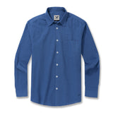 Hawaiian Shirt For Men Riviera Holiday Pointed Collar Long Sleeve Shirt - Royal Blue Riviera Holiday - Royal Blue