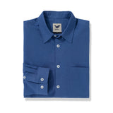 Hawaiian Shirt For Men Riviera Holiday Pointed Collar Long Sleeve Shirt - Royal Blue Riviera Holiday - Royal Blue