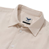 Hawaiian Shirt For Men Riviera Holiday Pointed Collar Long Sleeve Shirt - Light Khaki Riviera Holiday - Light Khaki