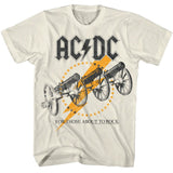ACDC - Flashy Cannons - American Classics - Solid Off-White Adult Short Sleeve T-Shirt
