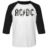 ACDC - Logo Distress - 3/4 Sleeve - Heather - Adult - Raglan Shirt