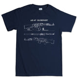 AK-47 Blueprint Mens T-shirt Style001