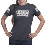 AK47 Playing Cards Ladies T-shirt Style001