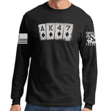 AK47 Playing Cards Long Sleeve T-shirt Style001
