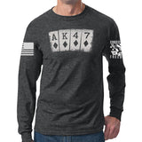AK47 Playing Cards Long Sleeve T-shirt Style001