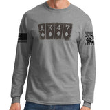 AK47 Playing Cards Long Sleeve T-shirt Style001