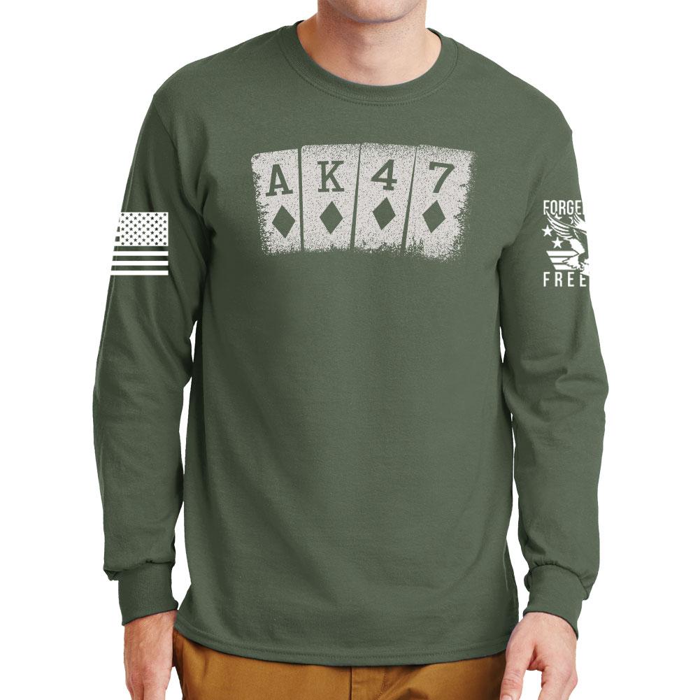 AK47 Playing Cards Long Sleeve T-shirt