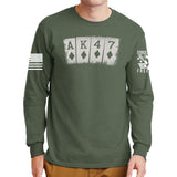 AK47 Playing Cards Long Sleeve T-shirt Style001