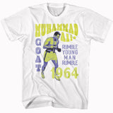 Muhammad Ali - Rumble Young Man Rumble - American Classics - Solid White Adult Short Sleeve T-Shirt