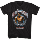 Muhammad Ali - Championship Years - American Classics - Solid Black Adult Short Sleeve T-Shirt