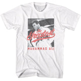 Muhammad Ali - The Greatest Black & White - American Classics - Solid White Adult Short Sleeve T-Shirt