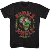 Muhammad Ali - Rumble In The Jungle 74 - American Classics - Solid Black Adult Short Sleeve T-Shirt