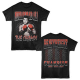 Muhammad Ali - Fight Tour - American Classics - Black Solid Adult Short Sleeve T-Shirt