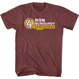 Anchorman - R. Burgundy Name Tag - Short Sleeve - Heather - Adult - T-Shirt