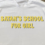 SATAN'S SCHOOL FOR GIRL HEAVYWEIGHT WHITE T-SHIRT