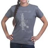 Ladies AR-15 Pistol Blueprint T-shirt