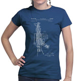 Ladies AR-15 Pistol Blueprint T-shirt Style001
