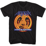 Anthrax - State Of Euphoria - American Classics - Solid Black Adult Short Sleeve T-Shirt