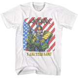 Anthrax - I Am The Law - American Classics - Solid White Adult Short Sleeve T-Shirt