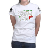 All I Want For Christmas Is Pew Ladies T-shirt Style001