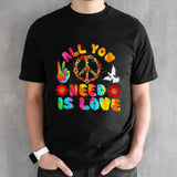 All You Need Is Love Tie Dye Peace Sign 60s 70s Peace Sign shirt