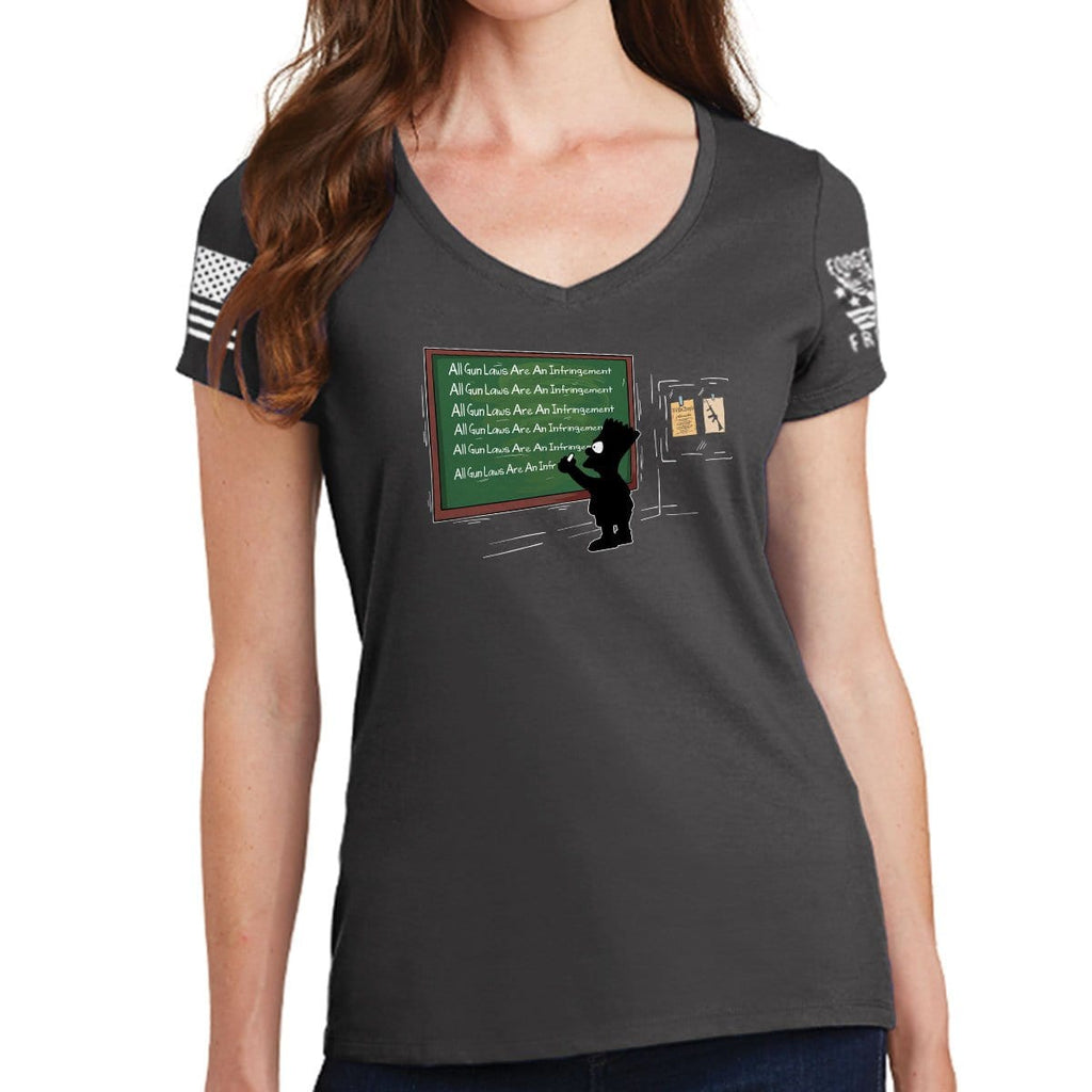 Ladies All Gun Laws Are An Infringement V-Neck T-shirt Style001
