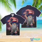 American Flag Gnome Short Sleeve Hawaiian T-Shirt