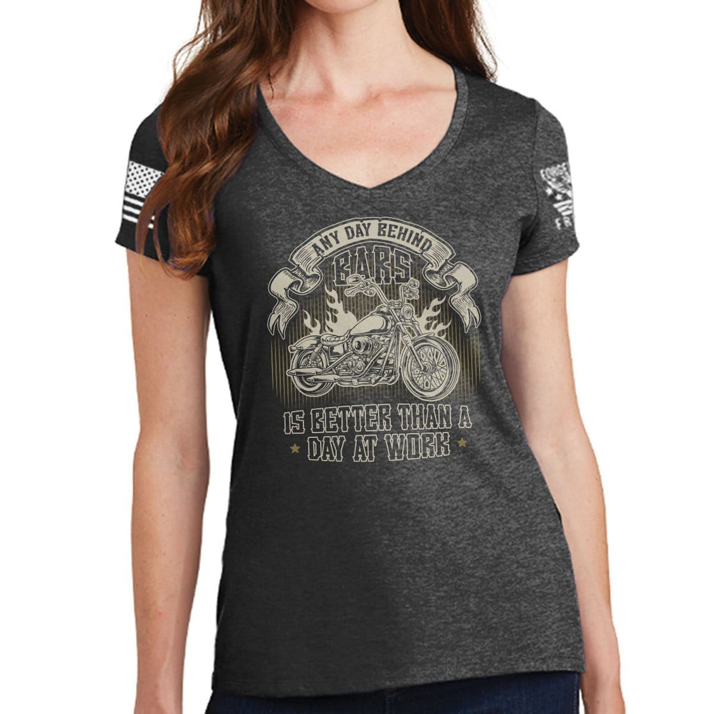 Ladies Any Day Behind Bars V-Neck T-shirt