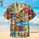 Art Card Dogs Gender Neutral Hawaiian Shirt
