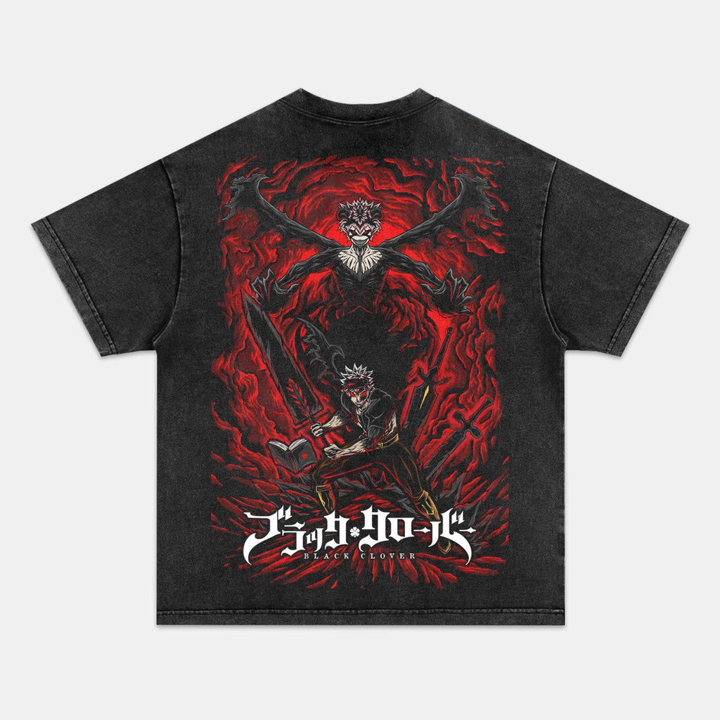 ASTA UNISEX ANIME INSPIRED VINTAGE TEEä¸¨BLACK CLOVER-[BACK]