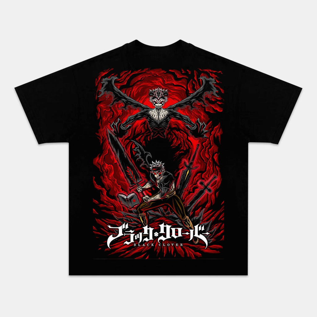 ASTA UNISEX ANIME INSPIRED VINTAGE TEEä¸¨BLACK CLOVER-[BACK]