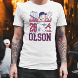 Atlanta Braves Matt Olson Caricature Baseball Shirt