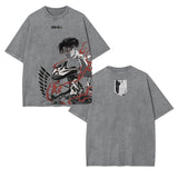 Attack on Titan Unisex Anime Inspired Vintage T-Shirt-[DS]