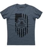 Land Of the Free Because Of the Brave 1776 Don't Tread On Me Snake American Flag Patriotic T-Shirt (O)
