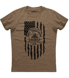 Land Of the Free Because Of the Brave 1776 Don't Tread On Me Snake American Flag Patriotic T-Shirt (O)