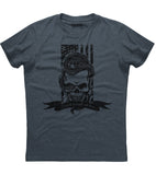 Don't Tread on Me Snake and Skull Patriotic T-Shirt (O)