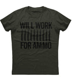 Will Work For Ammo Bullets T-Shirt (O)