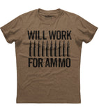 Will Work For Ammo Bullets T-Shirt (O)