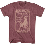 Big Buck Hunter - Monochrome Target - American Classics - Solid Red Adult Short Sleeve T-Shirt
