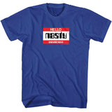 Beastie Boys - Hello Nasty Nametag - American Classics Officially Licensed - Royal Adult Short Sleeve T-Shirt