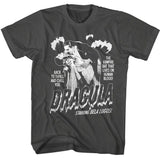 Bela Lugosi - Single Color Dracula With Bats - American Classics - Solid Gray Adult Short Sleeve T-Shirt