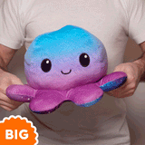 TeeTurtle Big Reversible Octopus Plushie (Galaxy + Blue Gradient)