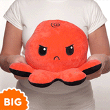 TeeTurtle Big Reversible Octopus Plushie (Red + Black)