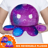TeeTurtle Big Reversible Octopus Plushie (Galaxy + Blue Gradient)