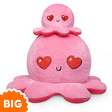 TeeTurtle Big Reversible Octopus Plushie (Red + Pink)