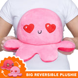 TeeTurtle Big Reversible Octopus Plushie (Red + Pink)