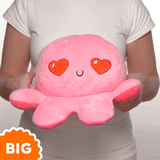 TeeTurtle Big Reversible Octopus Plushie (Red + Pink)