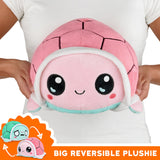 TeeTurtle Big Reversible Turtle Plushie (Aqua + Pink)